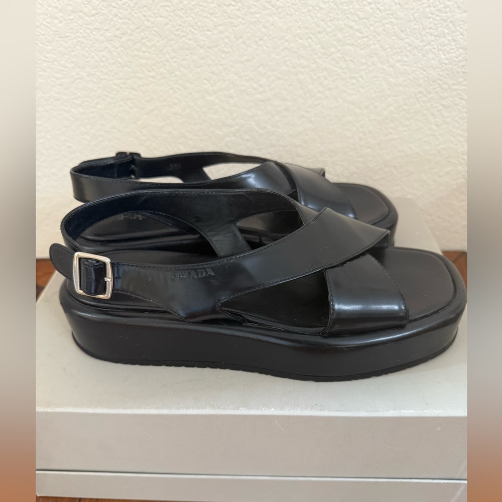 Prada Cloudbust Black Platform Sandals - image 1
